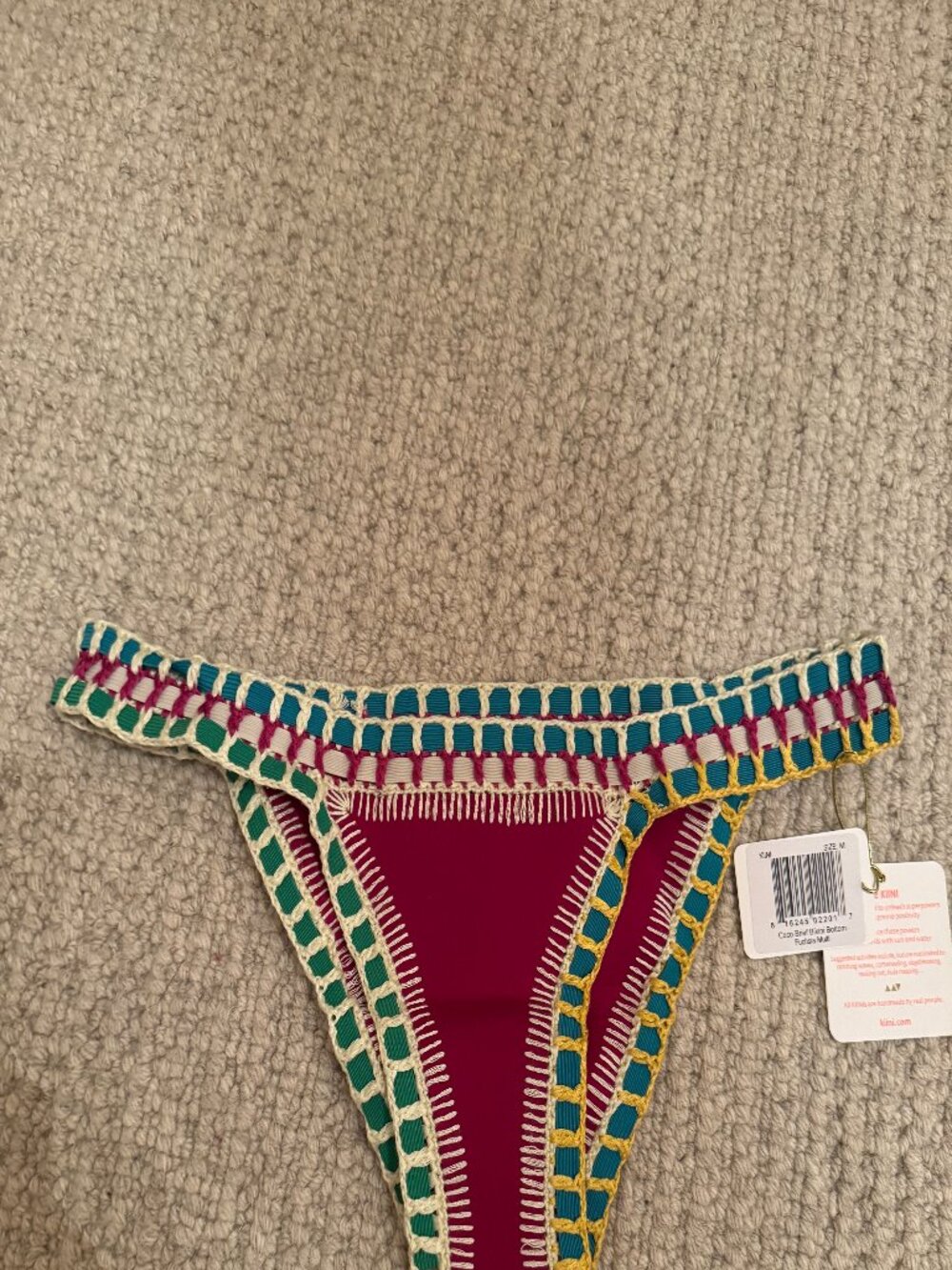 NWT KIINI bikini bottom size medium purple/dark pink color